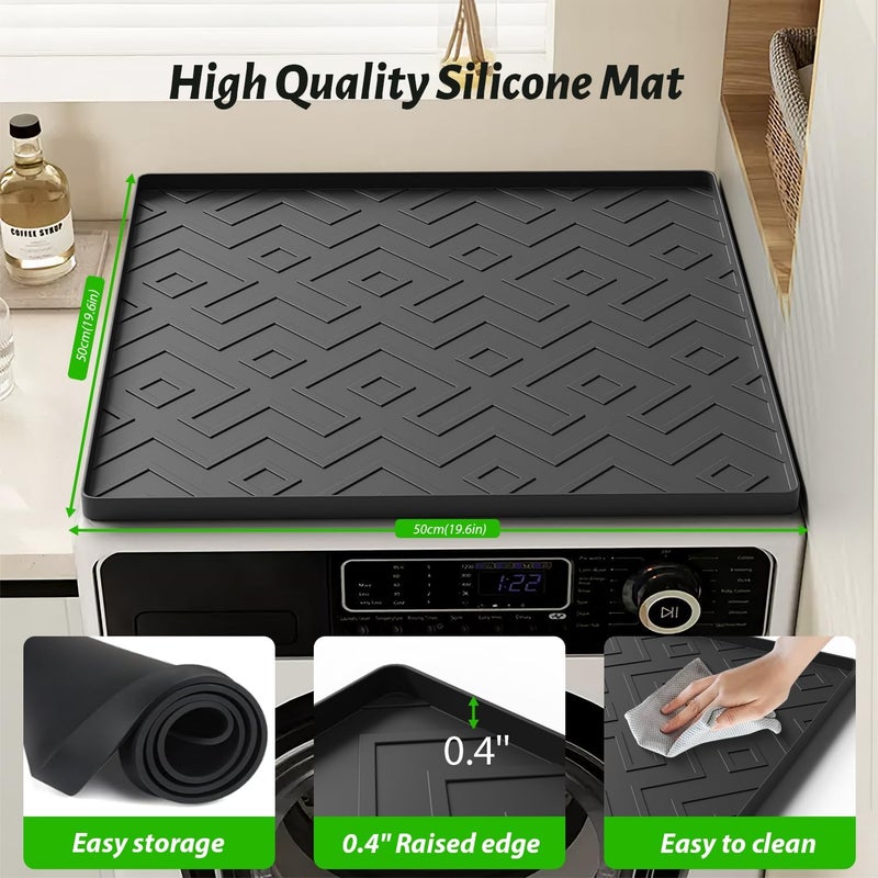 EWX Mini Fridge Silicone Mat 19.7"x19.7"x0.4" - Non-Slip, Spill-Proof, Drip Prevention | Ideal for Refrigerators, Washing Machines, Dryers, Wine Coolers, and Dishwashers - Image 2
